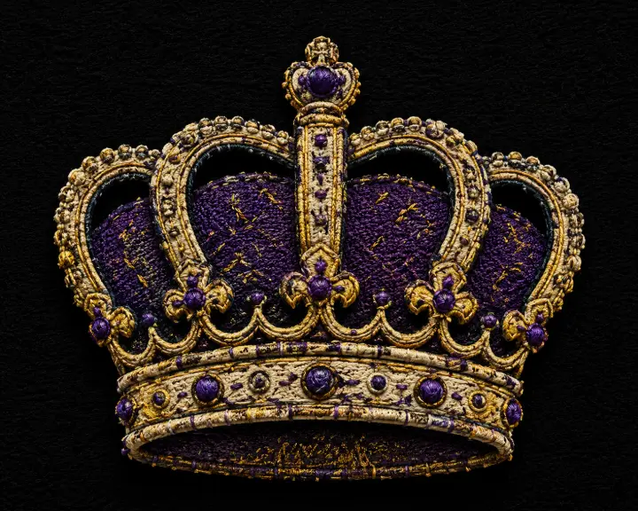 Embroidered Regal Crown — design SW-0033
