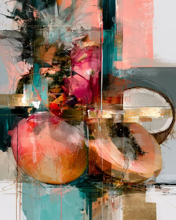 Abstract Tropical Fruit Still Life — design FD-0014