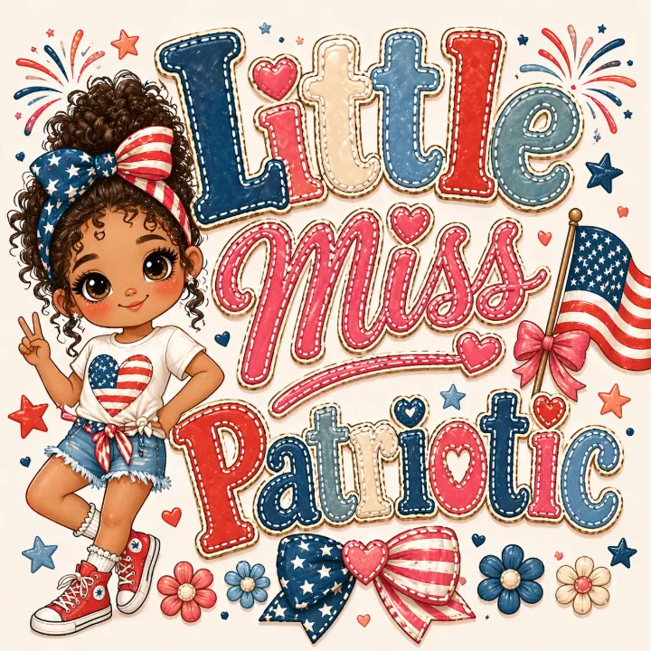 Little Miss Patriotic Patchwork — design HLD-0015