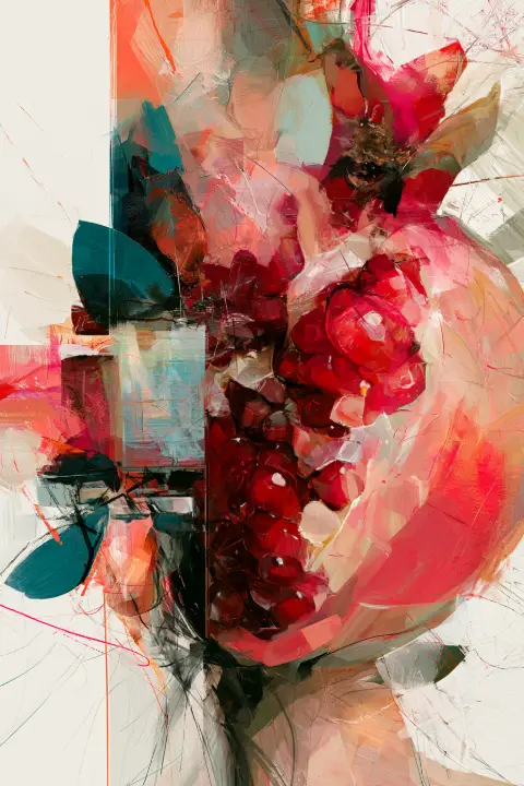 Abstract Painted Pomegranate — design FD-0008