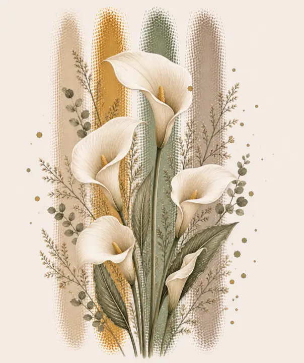 Elegant Calla Lilies Botanical — design FLR-0018