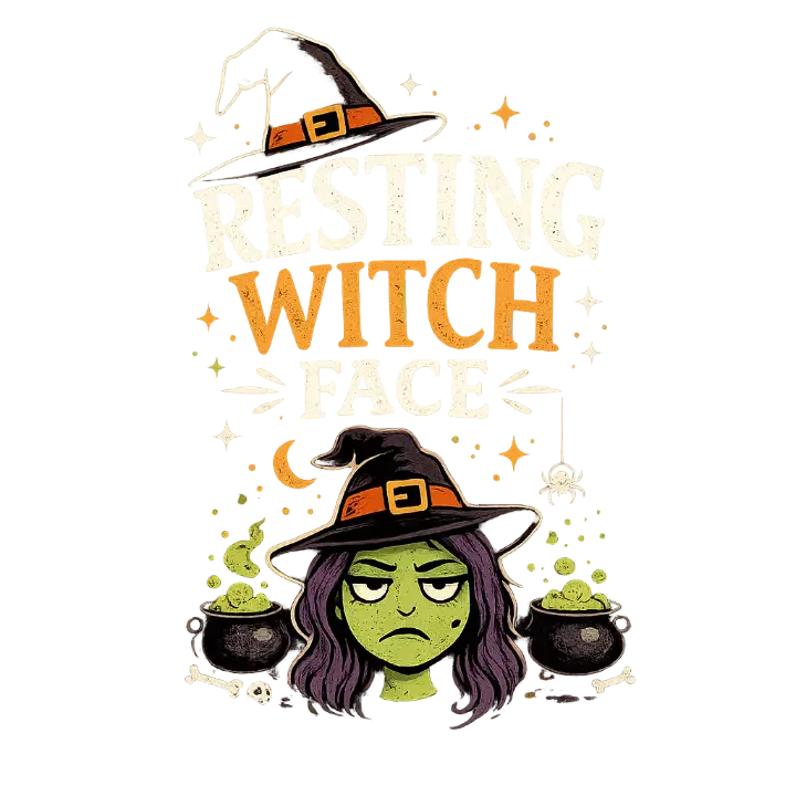 Resting Witch Face Illustration — design HLD-0063