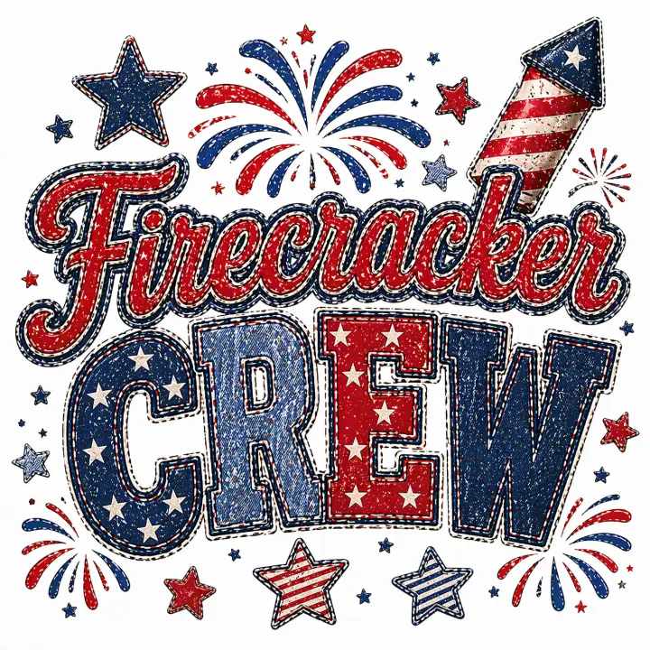 Denim Firecracker Crew — design HLD-0027