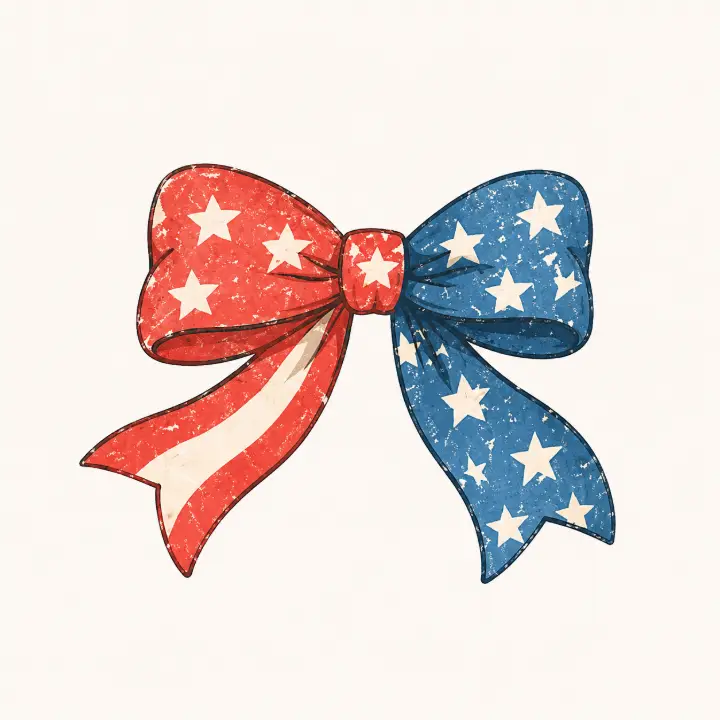 Distressed American Flag Bow — design HLD-0053