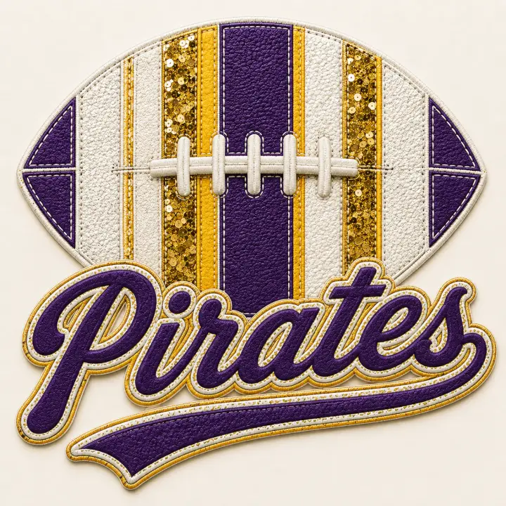 Purple and Gold Pirates Football — design SW-0050