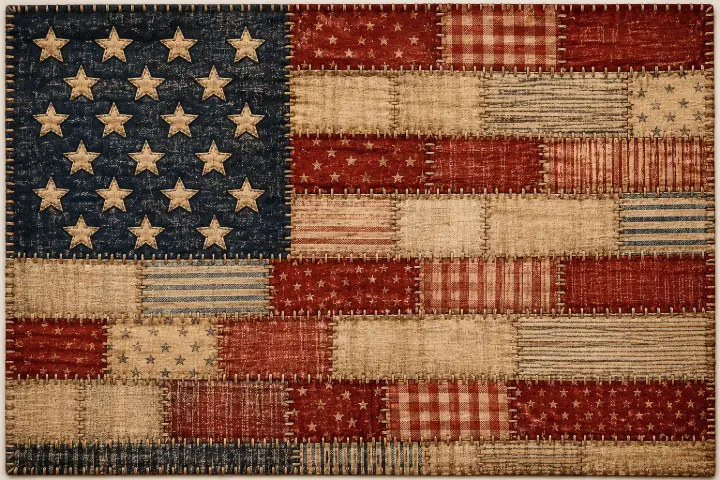 Quilted Patchwork American Flag — design HLD-0046