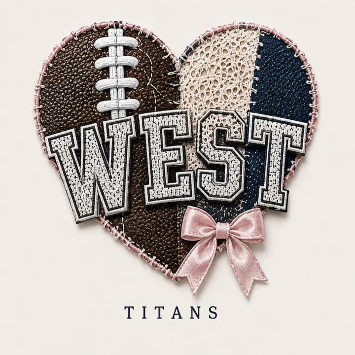 West Titans Heart Patch — design SW-0126