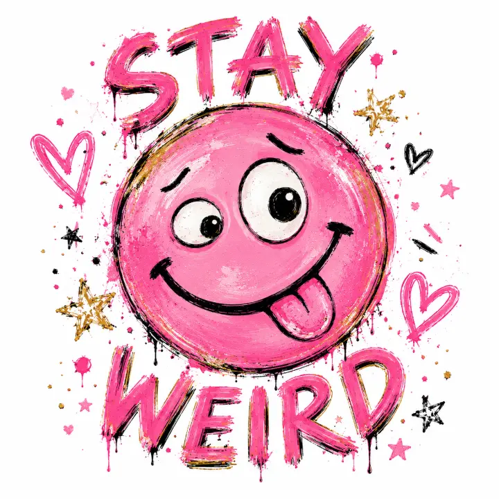 Stay Weird Pink Smiley — design PCC-0002