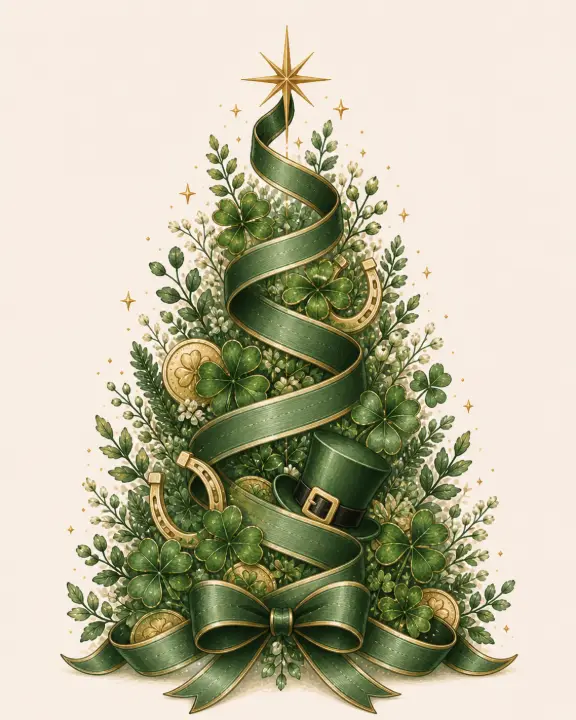 St. Patrick's Day Clover Tree — design HLD-0091