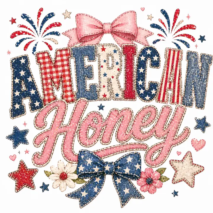 American Honey Patchwork Typography — design HLD-0035
