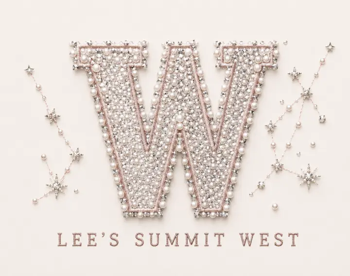 Pearl and Crystal Letter W — design SW-0130
