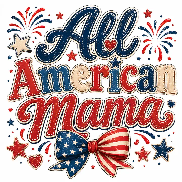 All American Mama Denim Patch — design HLD-0019