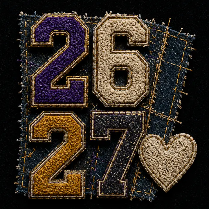 Embroidered 26 27 Denim Patch — design SW-0030