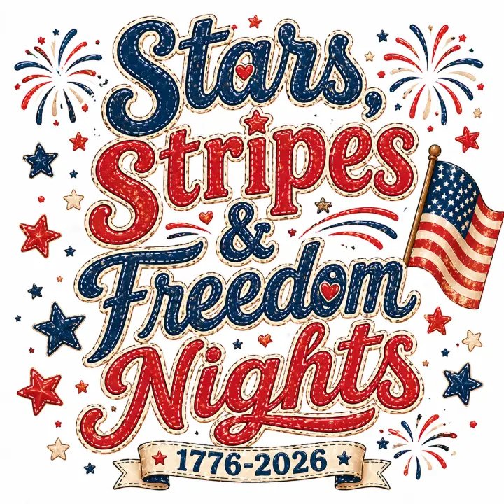 Stitched Freedom Nights Patriotic Typography — design HLD-0016
