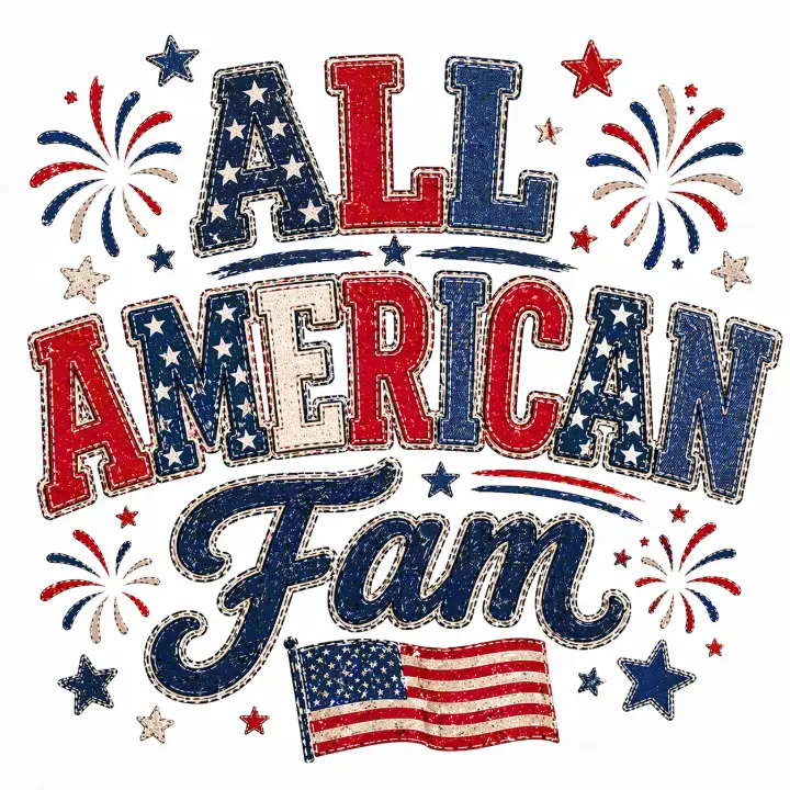 All American Fam Denim Patch — design HLD-0034