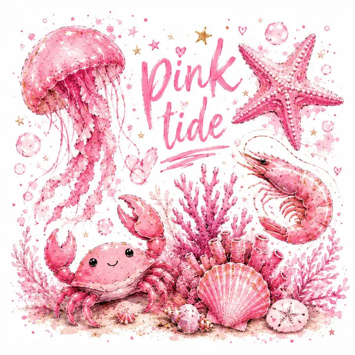 Pink Tide Sea Life — design PCC-0007