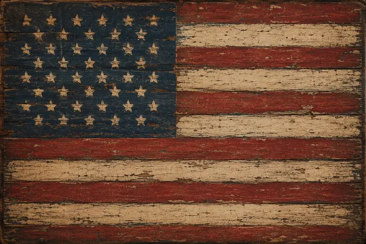 Rustic Wooden American Flag — design HLD-0052
