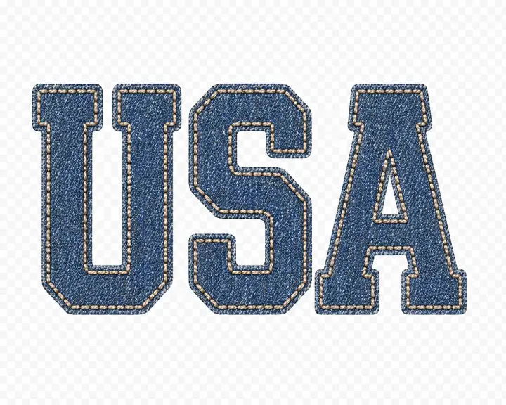 Denim Stitched USA Patch — design HLD-0041