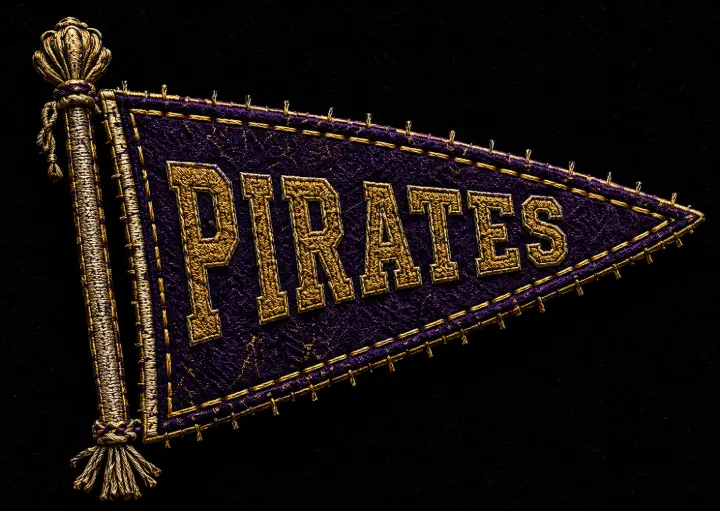 Embroidered Pirates Pennant — design SW-0105