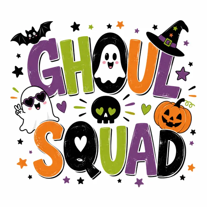 Ghoul Squad Halloween Typography — design HLD-0066