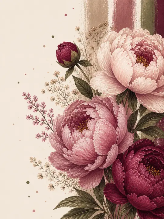 Textured Peony Bouquet — design FLR-0001