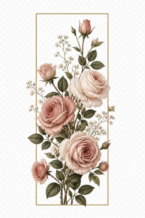 Elegant Framed Rose Bouquet — design FLR-0020