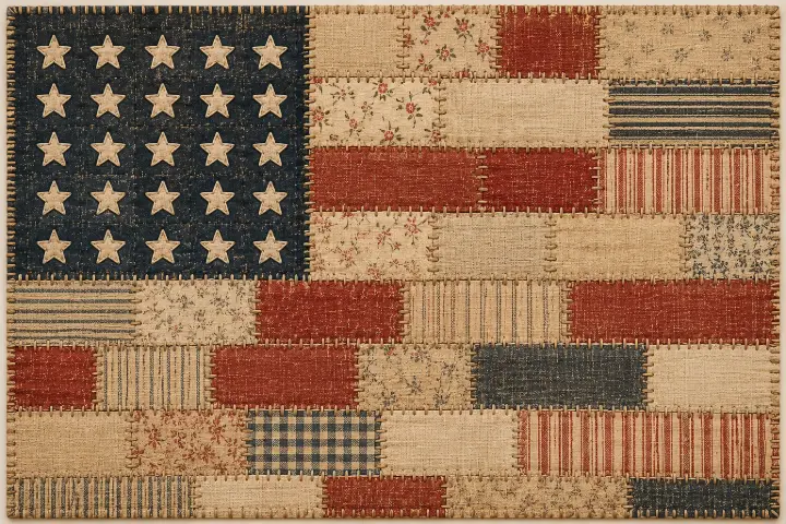 Patchwork Quilt American Flag — design HLD-0054