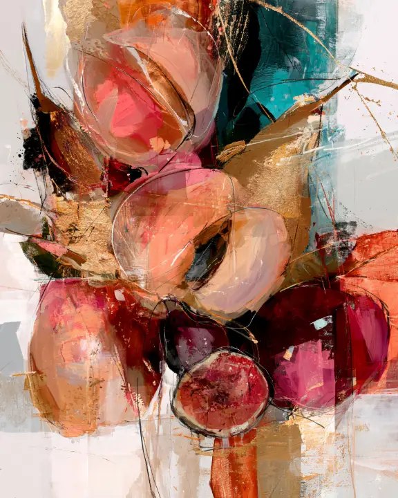 Abstract Gilded Fruit Composition — design FD-0001