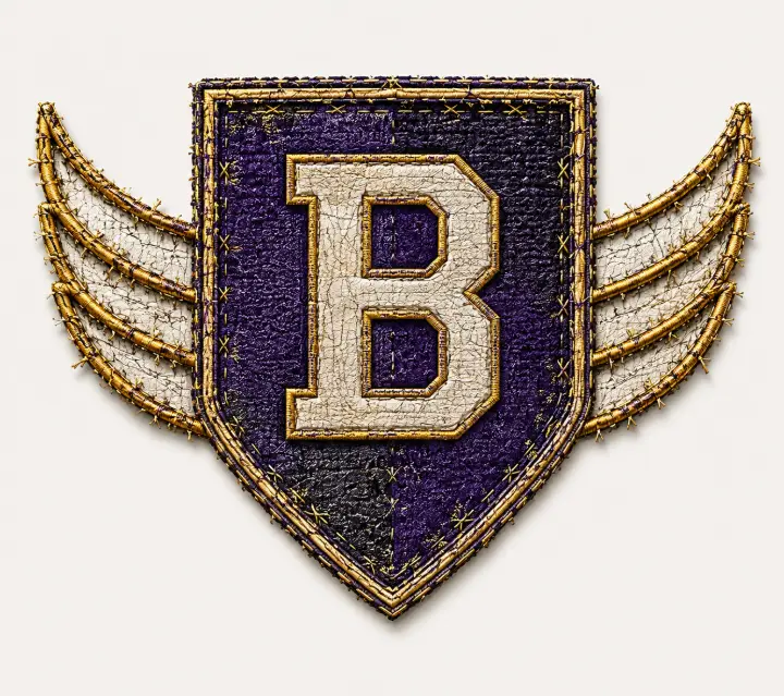 Textured Shield Letter B — design SW-0042