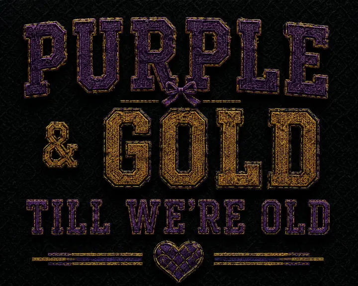 Purple & Gold Varsity Embroidery — design SW-0020