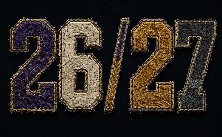 Textured 26/27 Varsity Patch — design SW-0003