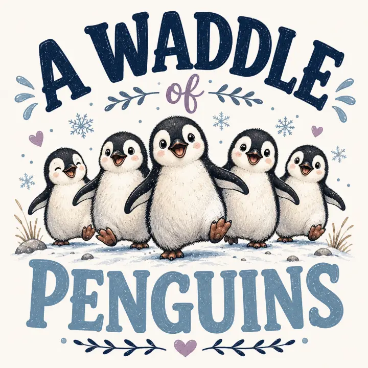 A Waddle of Penguins — design NML-0012