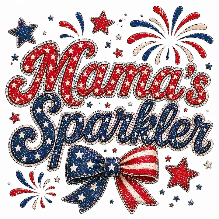 Mama's Sparkler Patriotic Bow — design HLD-0032