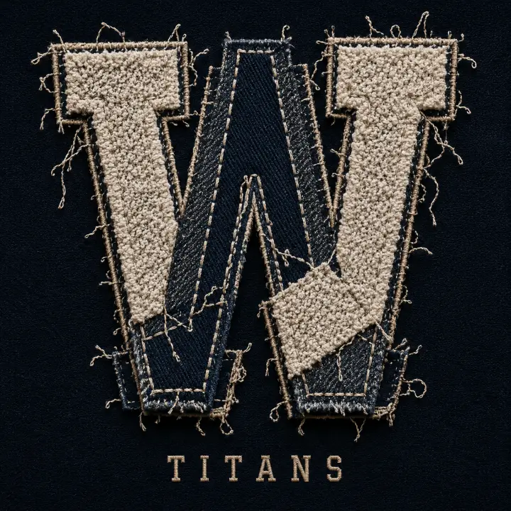 Titans Letter W Patch — design SW-0123