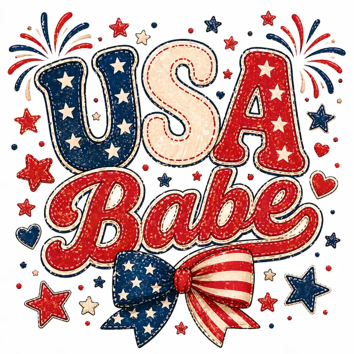 USA Babe Patriotic Bow — design HLD-0017