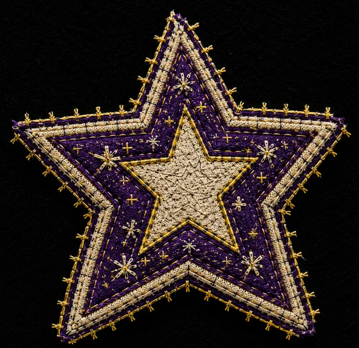 Embroidered Purple Star Patch — design SW-0106