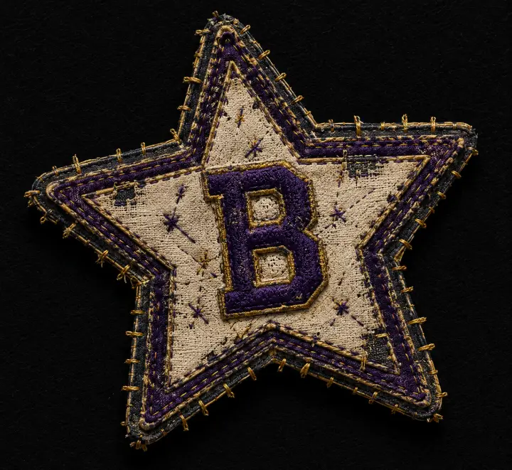Embroidered Star Letter B — design SW-0113