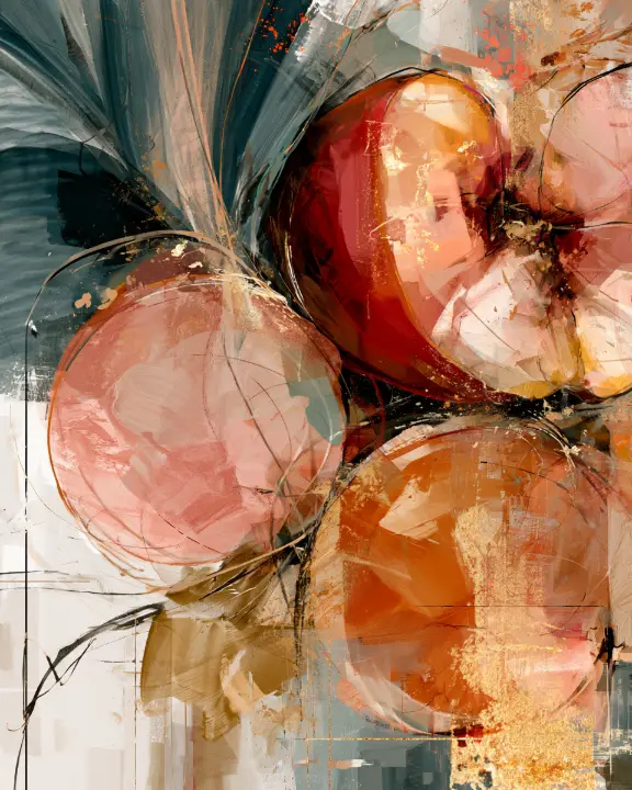Abstract Gilded Peaches — design FD-0005