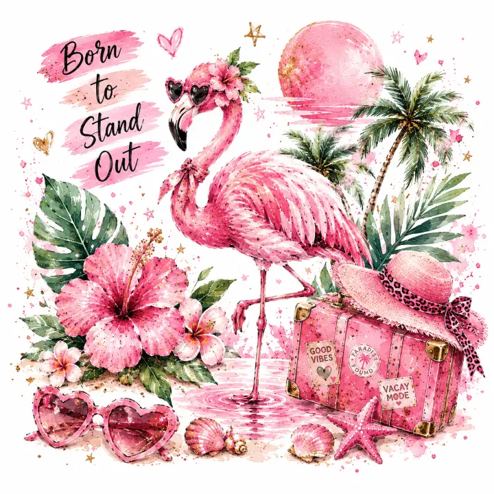 Born to Stand Out Flamingo — design PCC-0011