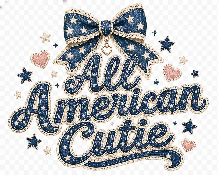 All American Cutie Denim Bow — design HLD-0049