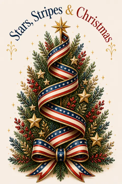 Stars Stripes & Christmas Tree — design HLD-0085