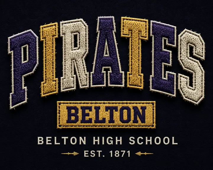 Belton Pirates High School Chenille — design SW-0054