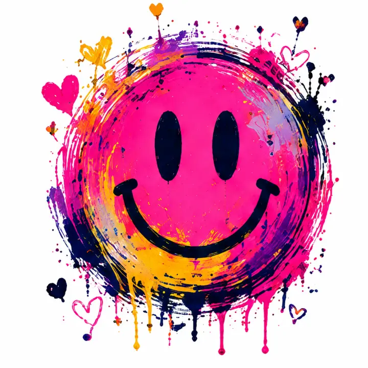 Abstract Painted Smiley Face — design PCC-0012