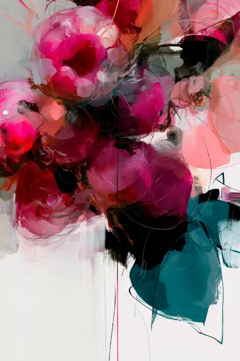 Abstract Pink Peonies — design FD-0013