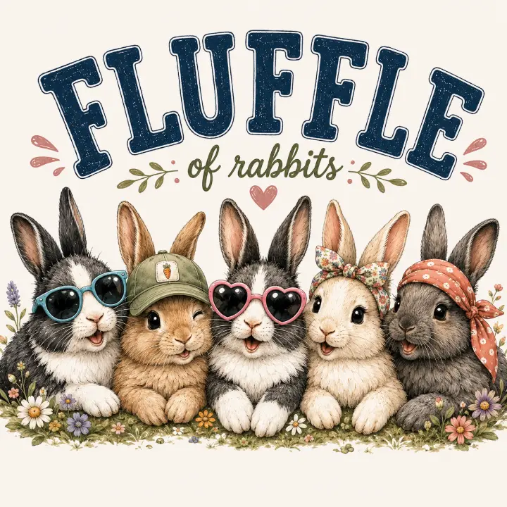 Fluffle of Rabbits Illustration — design NML-0013