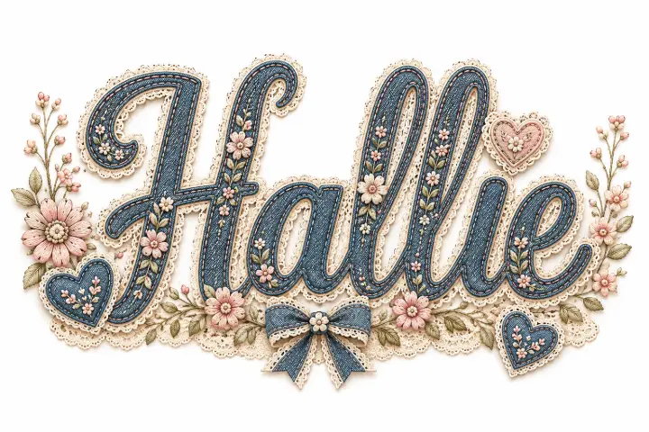 Denim Lace Hallie Script — design DL-0018