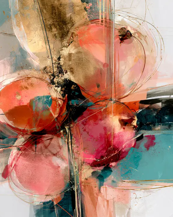 Abstract Gilded Spheres — design FD-0029