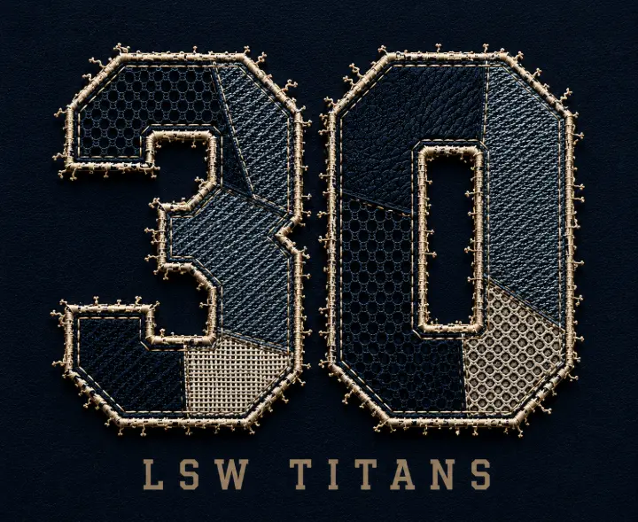 Textured Number 30 Titans — design SW-0181