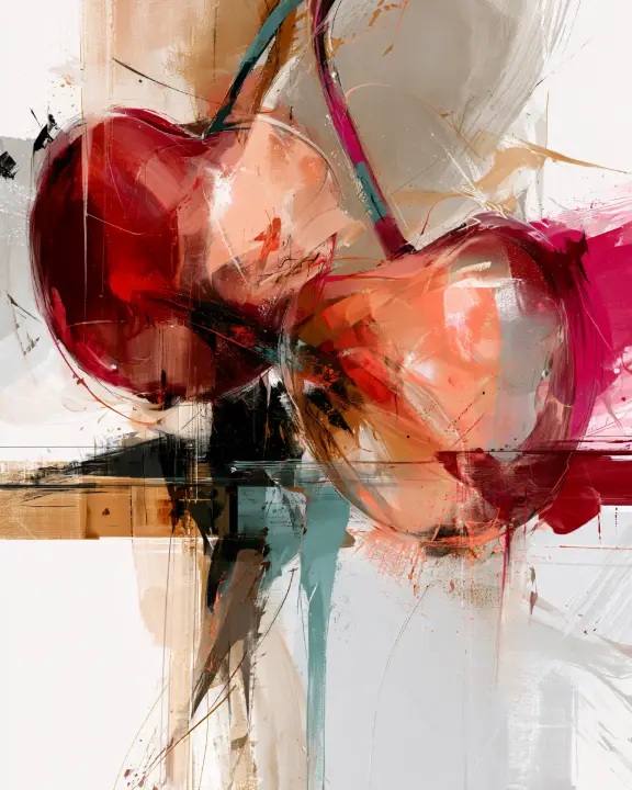 Abstract Painted Cherries — design FD-0016