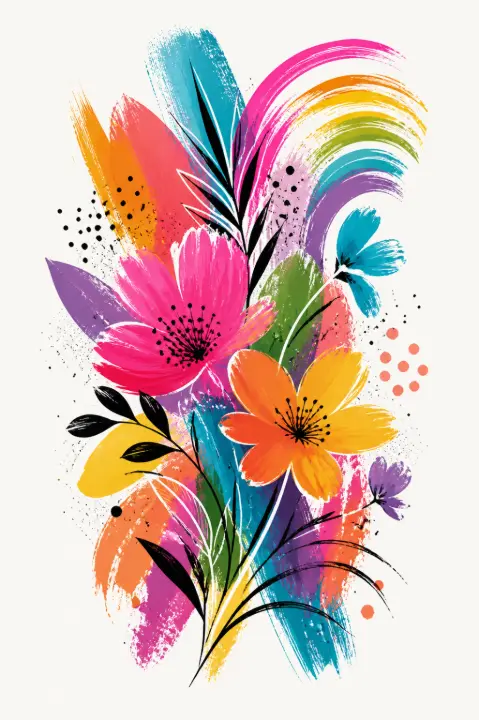 Abstract Painted Floral Swirl — design FLR-0024